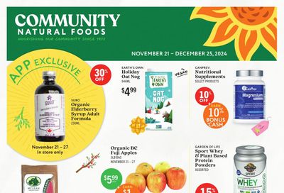 Community Natural Foods Flyer November 21 to December 25