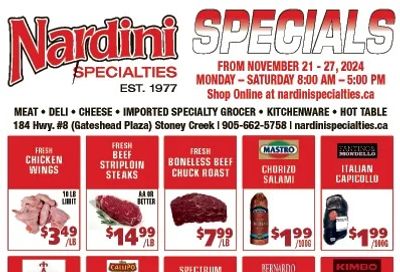 Nardini Specialties Flyer November 21 to 27