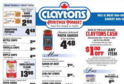 Claytons Heritage Market Flyer November 22 to 28