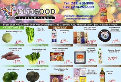 MultiFood Supermarket Flyer November 22 to 28