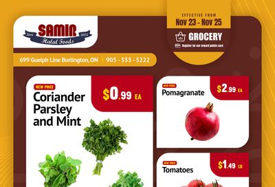 Samir Supermarket Flyer November 23 to 25