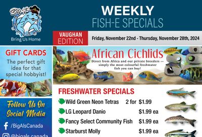 Big Al's (Vaughan) Weekly Specials November 22 to 28