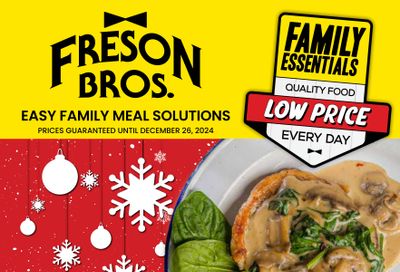 Freson Bros. Family Essentials Monthly Flyer November 28 to December 26