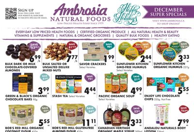 Ambrosia Natural Foods Flyer December 1 to 31