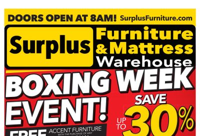 Surplus Furniture & Mattress Warehouse (Winnipeg, Brandon) Flyer December 16 to 29