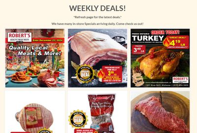 Robert's Fresh and Boxed Meats Flyer December 16 to 23