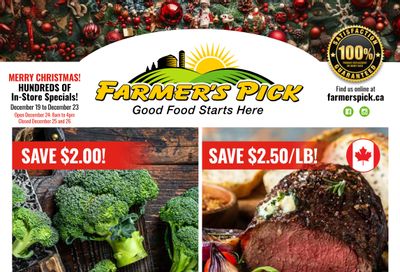 Farmer's Pick Flyer December 19 to 23