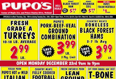 Pupo's Food Market Flyer December 19 to 24