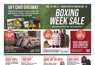 Cabela's Boxing Week Flyer December 26 to January 8