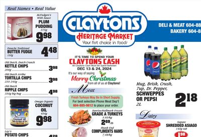 Claytons Heritage Market Flyer December 20 to 24