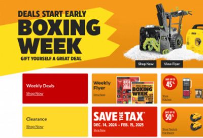 Canadian Tire Boxing Week Flyers Sale + Christmas Online Deals: Save up to 40% + 20X CT Money When You Spend $200 December 20th Only