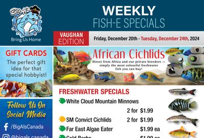 Big Al's (Vaughan) Weekly Specials December 20 to 24