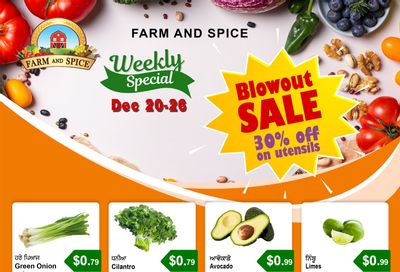 Farm And Spice Grocers Flyer December 20 to 26