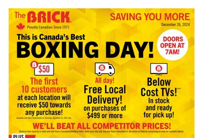 The Brick Boxing Day Flyer December 24 to 26