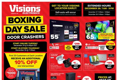 Visions Electronics Boxing Week Flyer December 24 to January 2