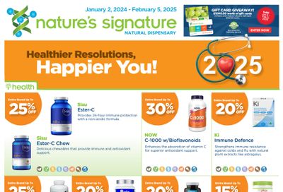 Nature's Signature Flyer January 2 to February 5