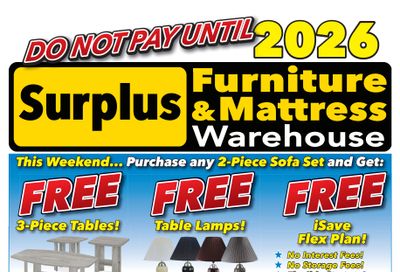 Surplus Furniture & Mattress Warehouse (Thunder Bay) Flyer January 6 to 26