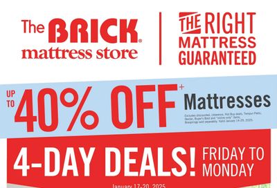 The Brick Mattress Store Flyer January 14 to 29