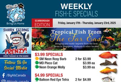 Big Al's (Scarborough) Weekly Specials January 17 to 23