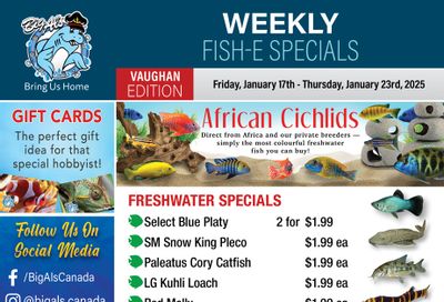 Big Al's (Vaughan) Weekly Specials January 17 to 23