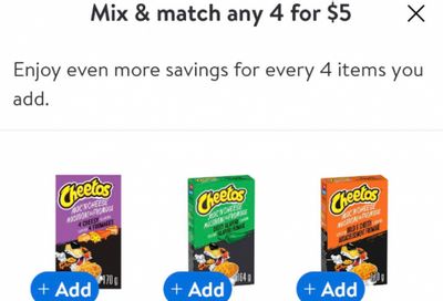 Walmart Canada: Cheetos Mac ‘n Cheese 4/$5 + Get A Free Coupon For Cheetos Snacks