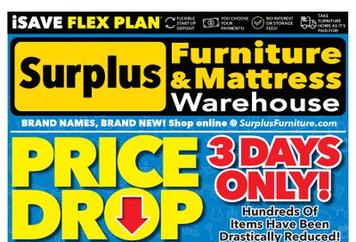 Surplus Furniture & Mattress Warehouse (Winnipeg, Brandon) Flyer January 27 to February 2