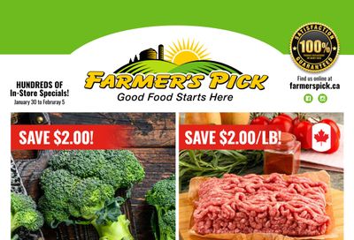 Farmer's Pick Flyer January 30 to February 5