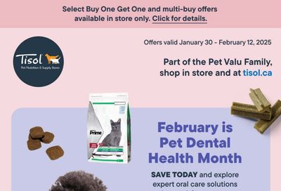 Tisol Pet Nutrition & Supply Stores Flyer January 30 to February 12